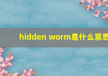 hidden worm是什么意思